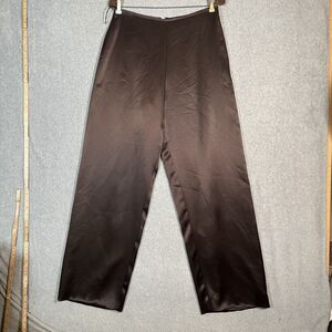 Carmen Marc Valco Collection Elegant Pants Womens 10 Brown Satin Wide Leg